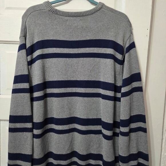 Chaps grey and navy blue Sweater mens size XL - Picture 3 of 10